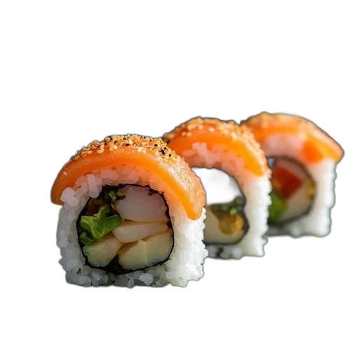 food, weapon, umbrella, sword, 3d render, photorealistic, sushi, roll transparent PNG cut-out