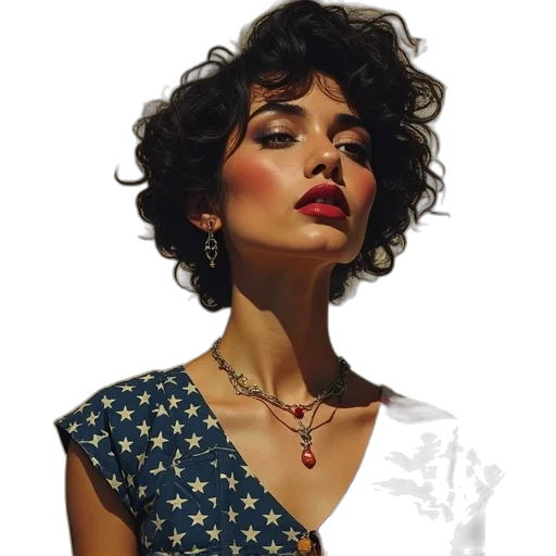 jewelry, dress, face, photorealistic, oil painting, comic book art, concept art, red transparent PNG cut-out