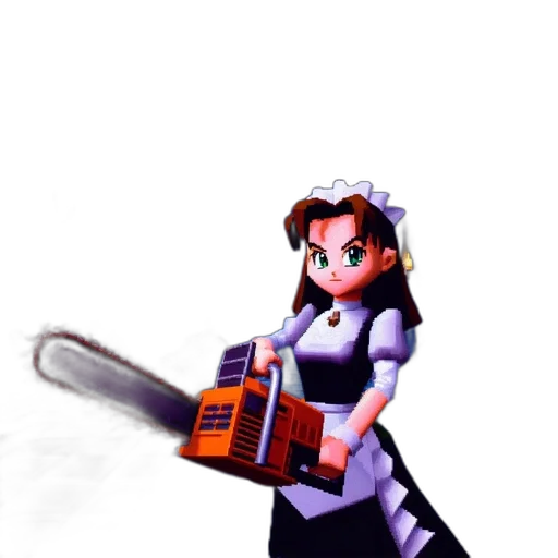 robot, staff, weapon, sword, pixel art, 3d render, concept art, anime transparent PNG cut-out