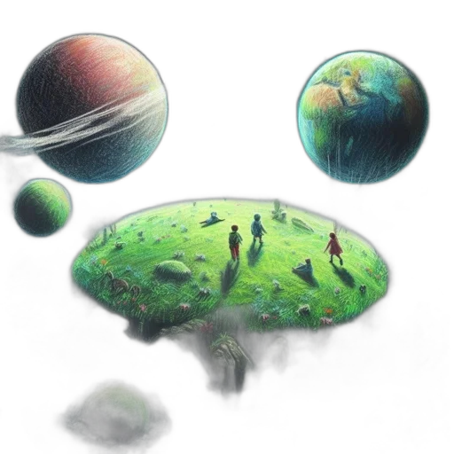 concept art, fantasy art, watercolor, pixel art, outer space, forest, fog, underwater transparent PNG cut-out