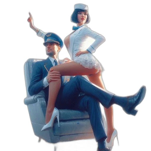 furniture, hat, concept art, comic book art, pixel art, vaporwave, neon lights, airplane transparent PNG cut-out