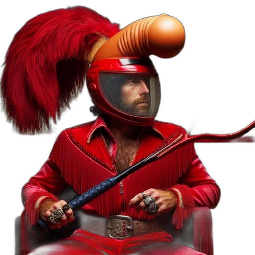 hat, staff, robot, jacket, concept art, 3d render, fantasy art, photorealistic transparent PNG cut-out