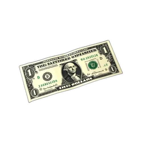 jewelry, 3d render, single, dollar, bill, placed, dark, surface transparent PNG cut-out