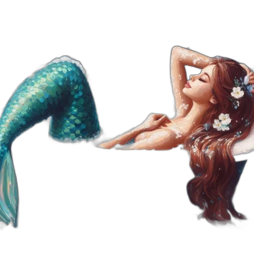 pixel art, fantasy art, concept art, watercolor, underwater, serene, scene, features transparent PNG cut-out