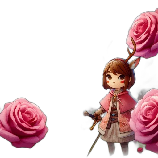 flower, weapon, staff, sword, concept art, pixel art, fantasy art, 3d render transparent PNG cut-out