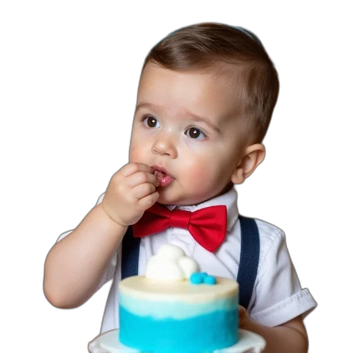 food, face, toddler, red, bow, tie, eating, piece transparent PNG cut-out