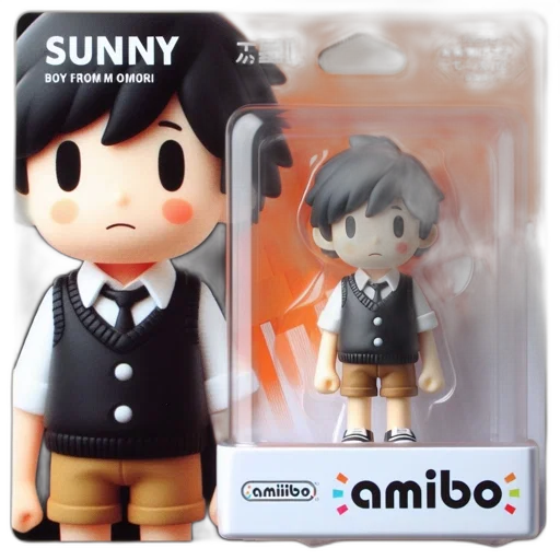 3d render, concept art, amiibo, figure, sunny, momotaro, dentetsu, showa transparent PNG cut-out