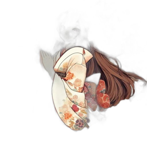 mask, dress, hair, jewelry, anime, concept art, fantasy art, photorealistic transparent PNG cut-out