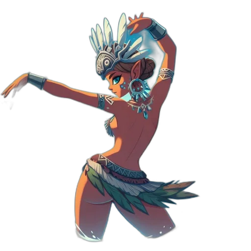 mask, staff, creature, concept art, pixel art, fantasy art, 3d render, neon transparent PNG cut-out