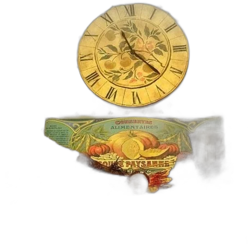 jewelry, 3d render, concept art, photorealistic, golden, vintage, clock, roman transparent PNG cut-out