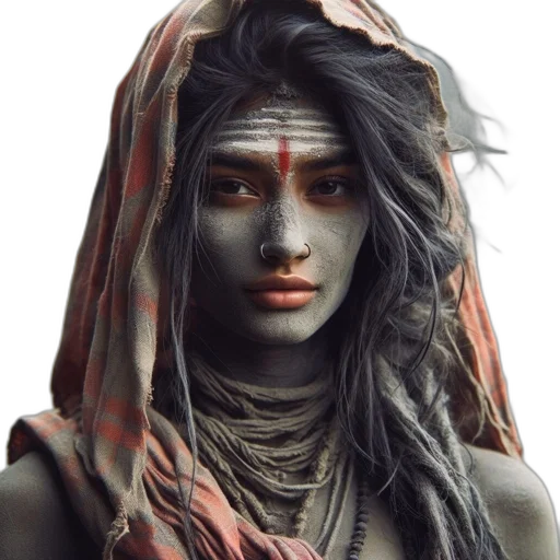 face, mask, jewelry, photorealistic, fantasy art, pencil sketch, oil painting, earth tones transparent PNG cut-out