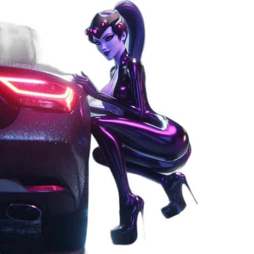 car, robot, concept art, cyberpunk, vaporwave, 3d render, neon lights, neon transparent PNG cut-out