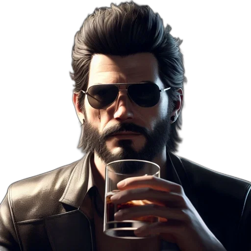 jacket, face, concept art, cyberpunk, 3d render, photorealistic, individual, rugged transparent PNG cut-out