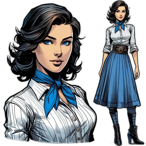 comic book art, concept art, cartoon, fantasy art, female, character, wavy, brown transparent PNG cut-out