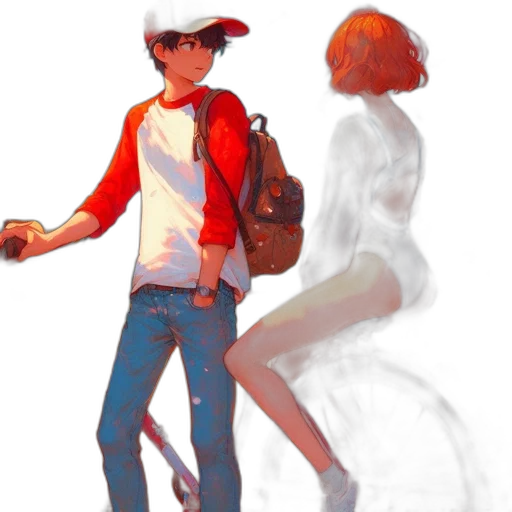 jacket, hat, dress, staff, concept art, 3d render, pixel art, anime transparent PNG cut-out