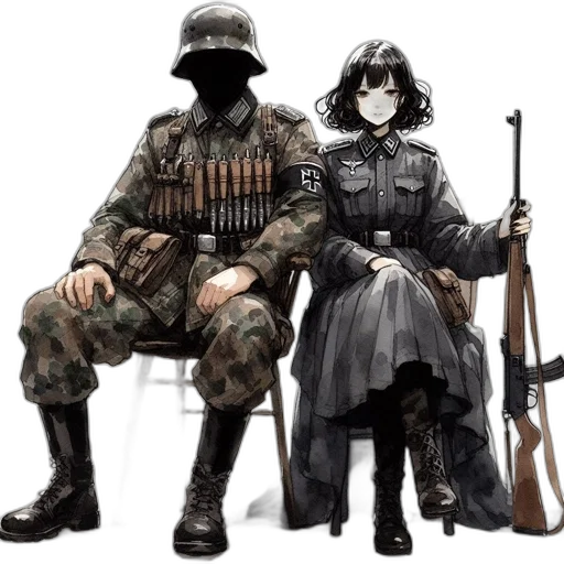 mask, weapon, concept art, comic book art, anime, cyberpunk, monochrome, dark transparent PNG cut-out