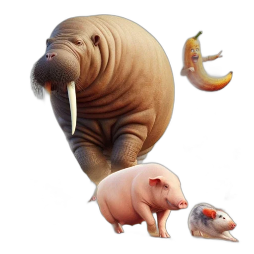 creature, animal, concept art, 3d render, photorealistic, fantasy art, animated, circus transparent PNG cut-out