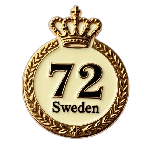crown, jewelry, pin, featuring, number, design, beige, background transparent PNG cut-out