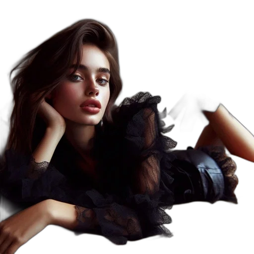 face, jacket, dress, jewelry, photorealistic, oil painting, fantasy art, concept art transparent PNG cut-out
