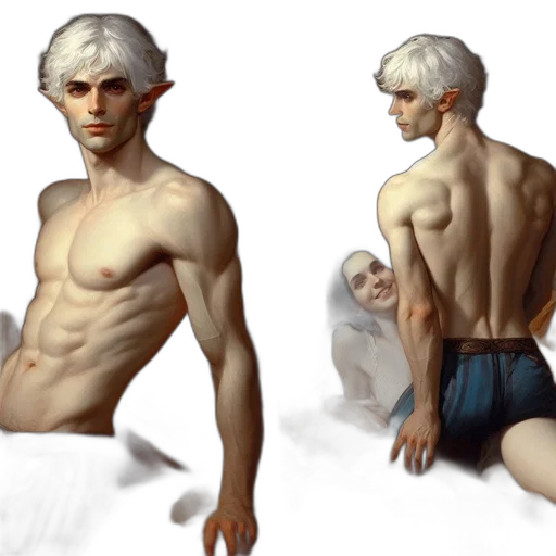 concept art, fantasy art, photorealistic, comic book art, two, images, feature, man transparent PNG cut-out
