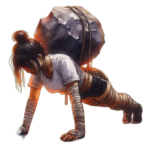 creature, concept art, fantasy art, watercolor, comic book art, woman, bandaged, arms transparent PNG cut-out