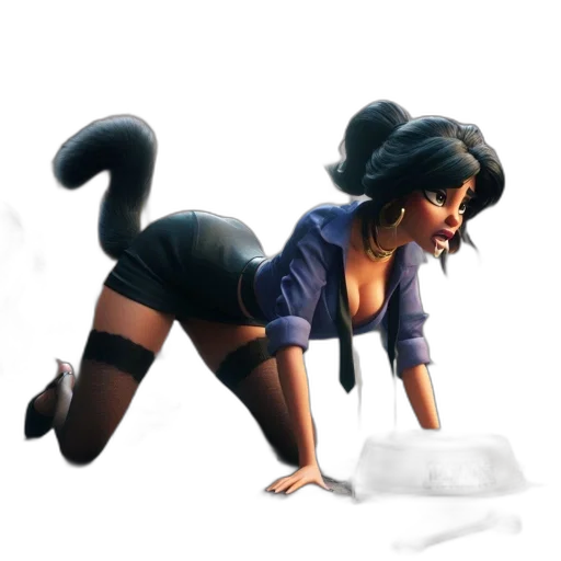 staff, concept art, 3d render, comic book art, fantasy art, animated, female, character transparent PNG cut-out