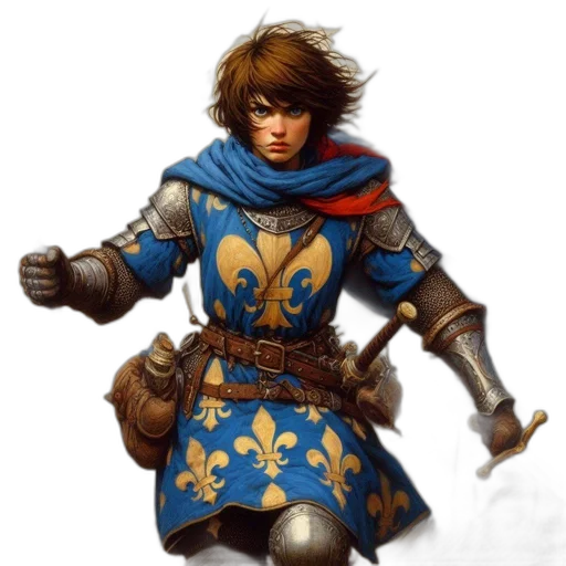 sword, staff, jacket, fantasy art, concept art, comic book art, oil painting, blue transparent PNG cut-out