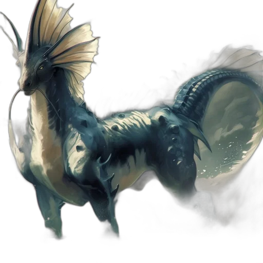 dragon, creature, animal, weapon, concept art, fantasy art, watercolor, photorealistic transparent PNG cut-out