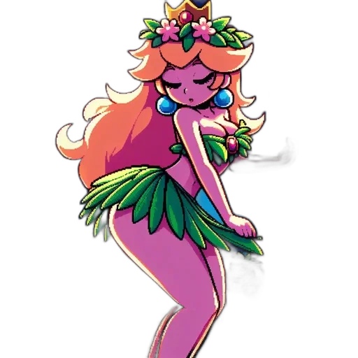 dress, flower, crown, concept art, pixel art, cartoon, watercolor, neon transparent PNG cut-out