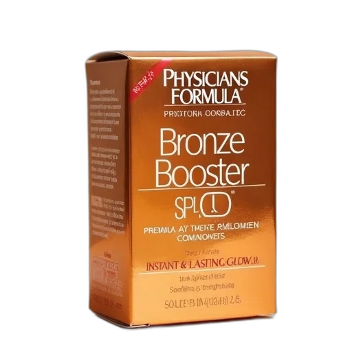 box, physicians, formula, bronze, booster, spf, displayed, features transparent PNG cut-out