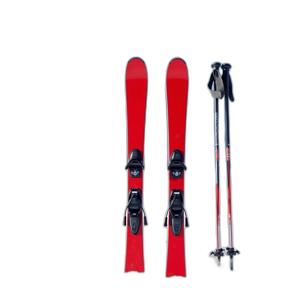 weapon, pair, red, skis, black, bindings, white, ski transparent PNG cut-out