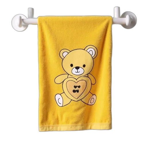 yellow, towel, teddy, bear, design, heart-shaped, paw, prints transparent PNG cut-out