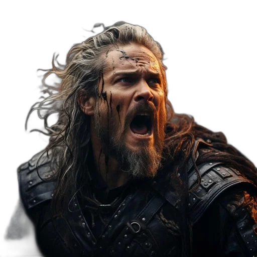 hair, face, sword, animal, photorealistic, concept art, fantasy art, 3d render transparent PNG cut-out