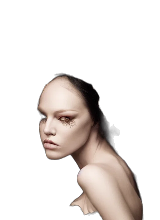 face, mask, hair, creature transparent PNG cut-out