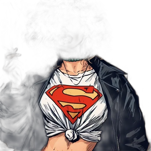 mask, face, jacket, comic book art, concept art, fantasy art, cartoon, artistically transparent PNG cut-out