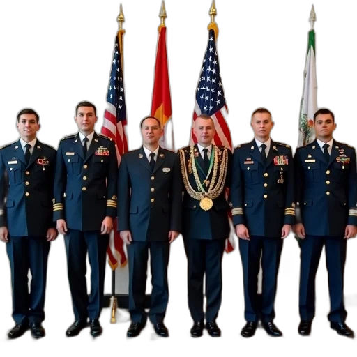 staff, group, soldiers, uniform, standing, row, man, suit transparent PNG cut-out