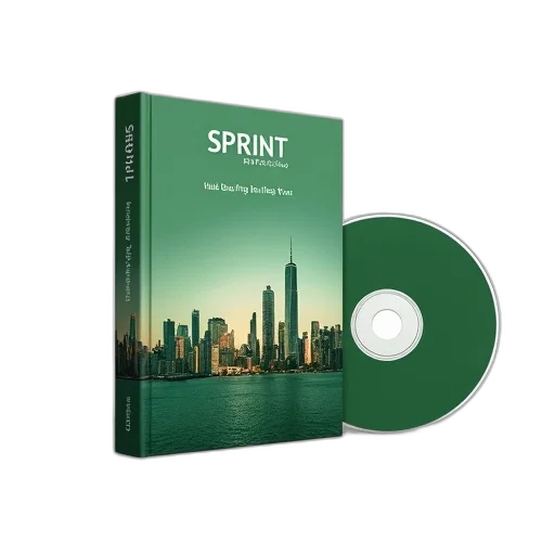 book, titled, sprint, green, cover, city, skyline, image transparent PNG cut-out