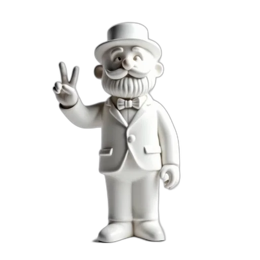 staff, 3d render, cartoon, concept art, white, ceramic, figurine, man transparent PNG cut-out