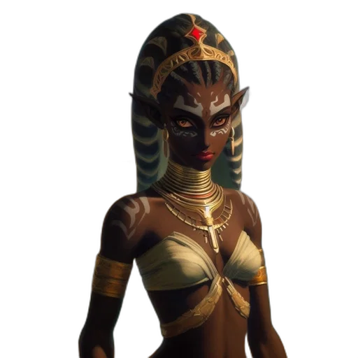 mask, jewelry, staff, crown, concept art, fantasy art, 3d render, pixel art transparent PNG cut-out