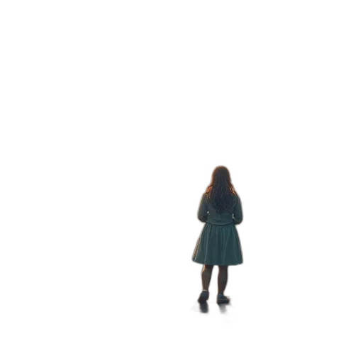 dress, robot, hair, jacket, 3d render, pixel art, concept art, anime transparent PNG cut-out