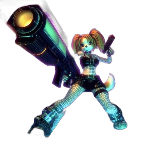 weapon, staff, sword, robot, 3d render, concept art, pixel art, vaporwave transparent PNG cut-out