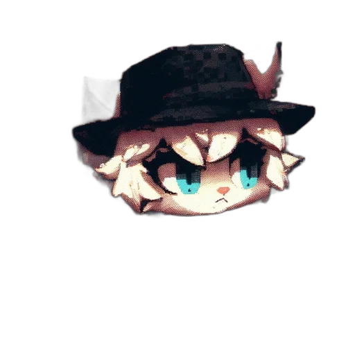 hat, mask, staff, creature, pixel art, anime, 3d render, watercolor transparent PNG cut-out