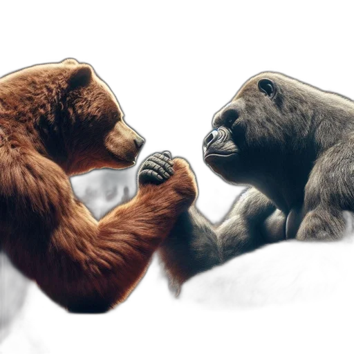 concept art, photorealistic, fantasy art, 3d render, dramatic, scene, shows, gorilla transparent PNG cut-out