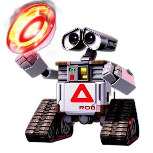 robot, weapon, animal, staff, 3d render, concept art, pixel art, white transparent PNG cut-out