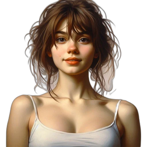face, dress, hair, mask, photorealistic, oil painting, fantasy art, concept art transparent PNG cut-out