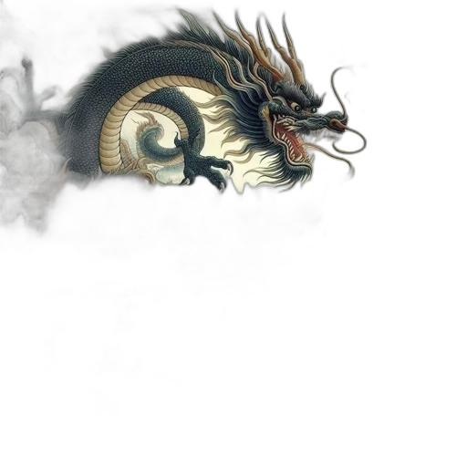 dragon, creature, staff, mask, fantasy art, concept art, photorealistic, 3d render transparent PNG cut-out