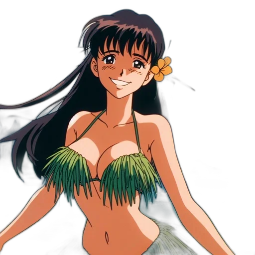 anime, concept art, cartoon, vaporwave, beach, underwater, animated, woman transparent PNG cut-out