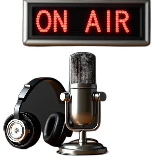 vintage, microphone, shiny, metal, base, black, headrest, placed transparent PNG cut-out