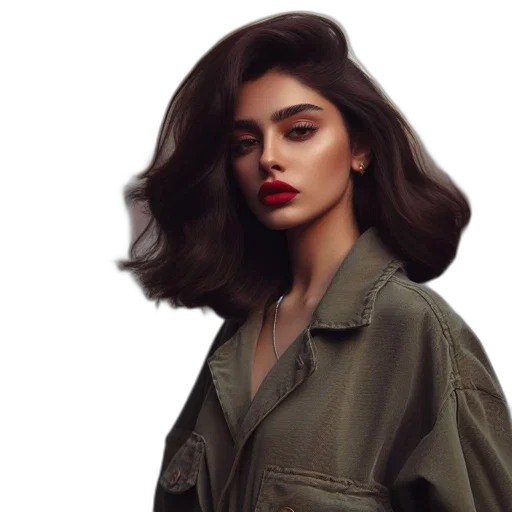 hair, jacket, face, dress, photorealistic, oil painting, watercolor, fantasy art transparent PNG cut-out
