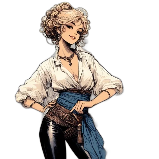 staff, jacket, dress, comic book art, concept art, cartoon, pixel art, monochrome transparent PNG cut-out
